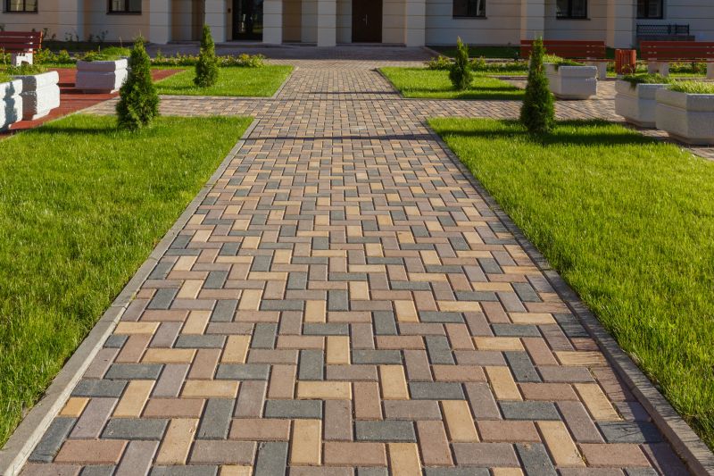 Walkway with Patterned Pavers