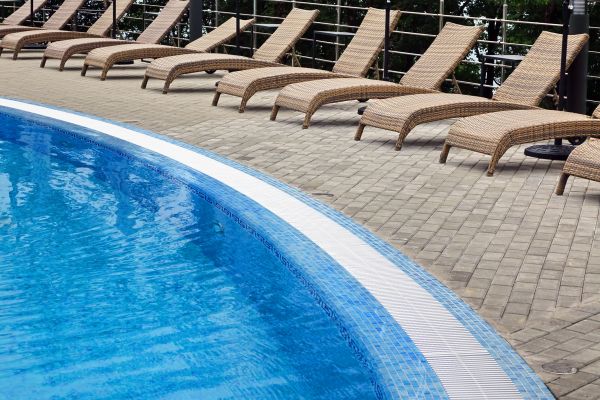 Poolside Hardscaping in Brownsburg
